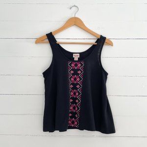 Mossimo Black Tank Top Aztec Print Size Small